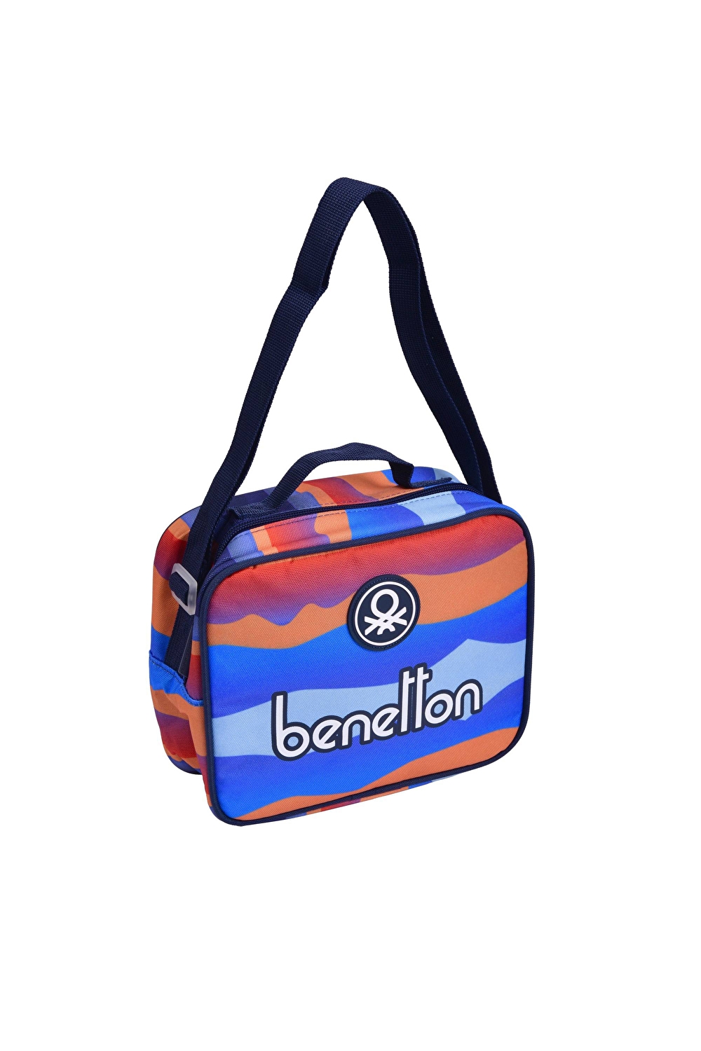 Benetton Erkek Çocuk Mavi Kamuflaj Desenli Benetton Yazılı Beslenme Çantası