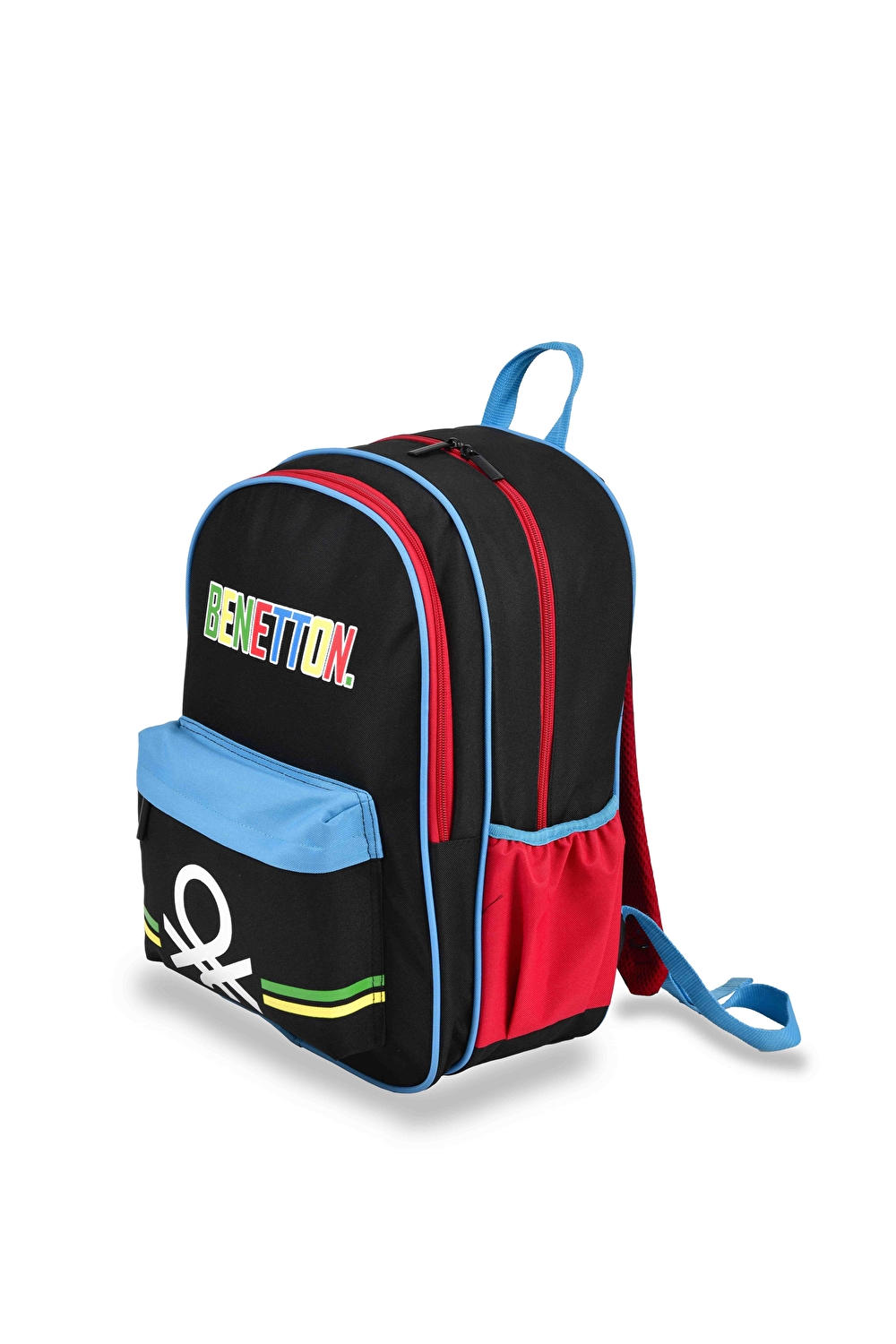 Benetton Erkek Çocuk Siyah Benetton Logolu Çift Bölme Sırt Çantası