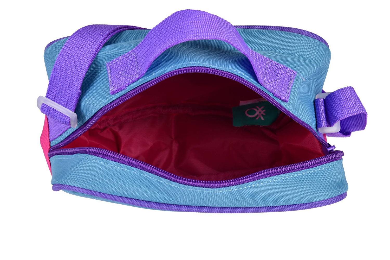 Benetton Kız Çocuk Pembe Benetton Yazılı Renk Bloklu Beslenme Çantası