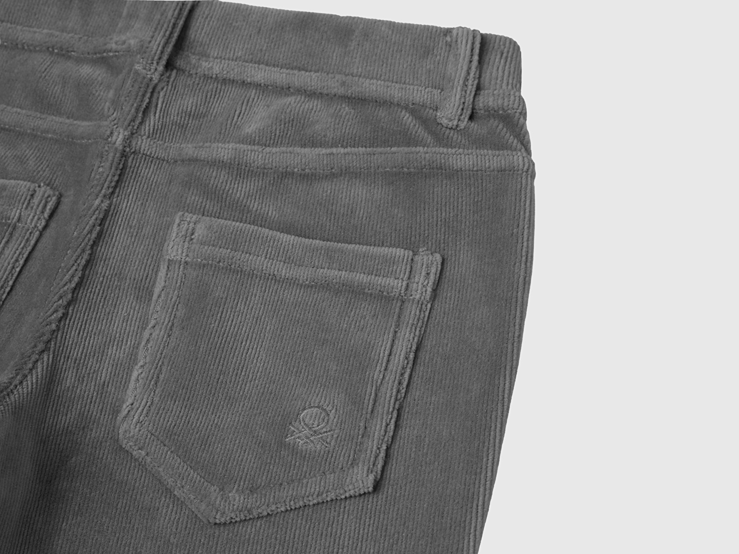 Benetton Kız Çocuk Gri Kadife Jegging