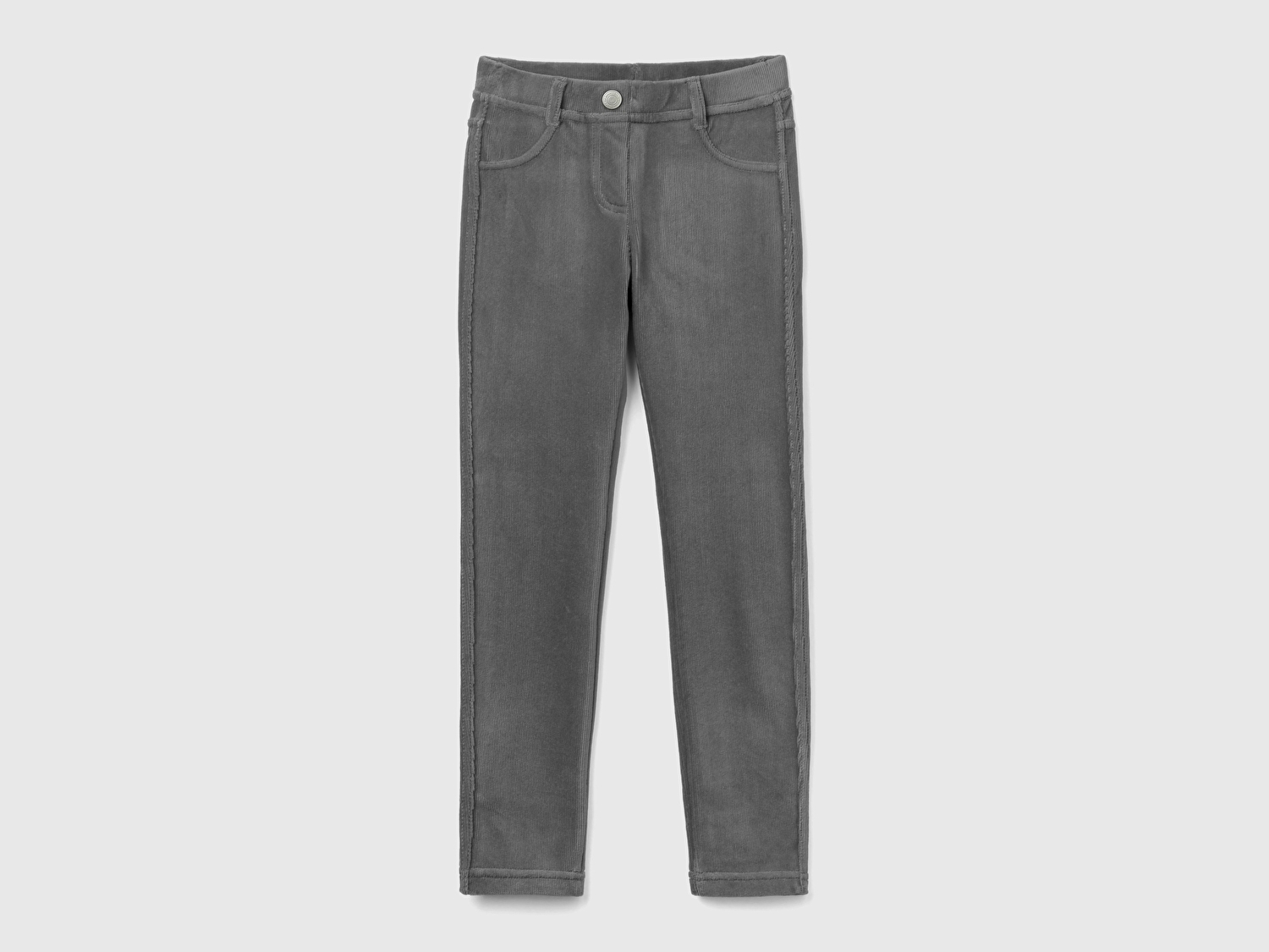 Benetton Kız Çocuk Gri Kadife Jegging