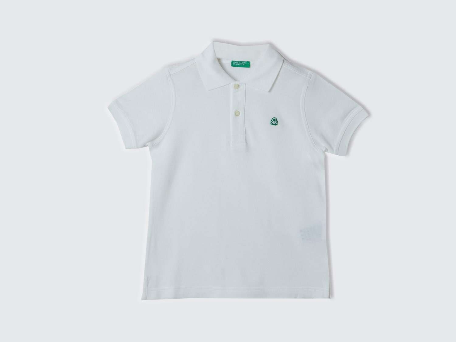 Benetton Erkek Çocuk Beyaz Logolu Polo T-Shirt