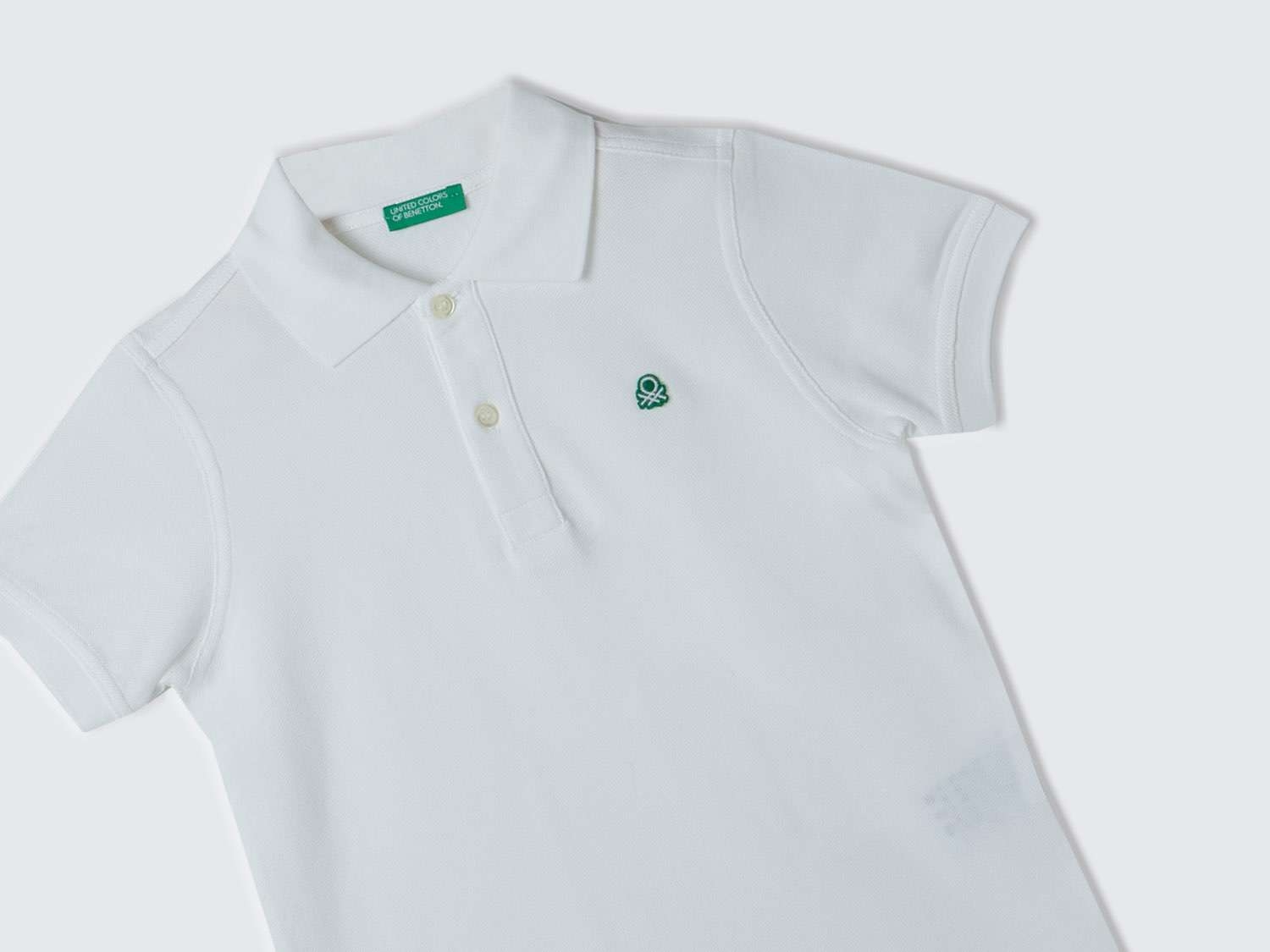 Benetton Erkek Çocuk Beyaz Logolu Polo T-Shirt