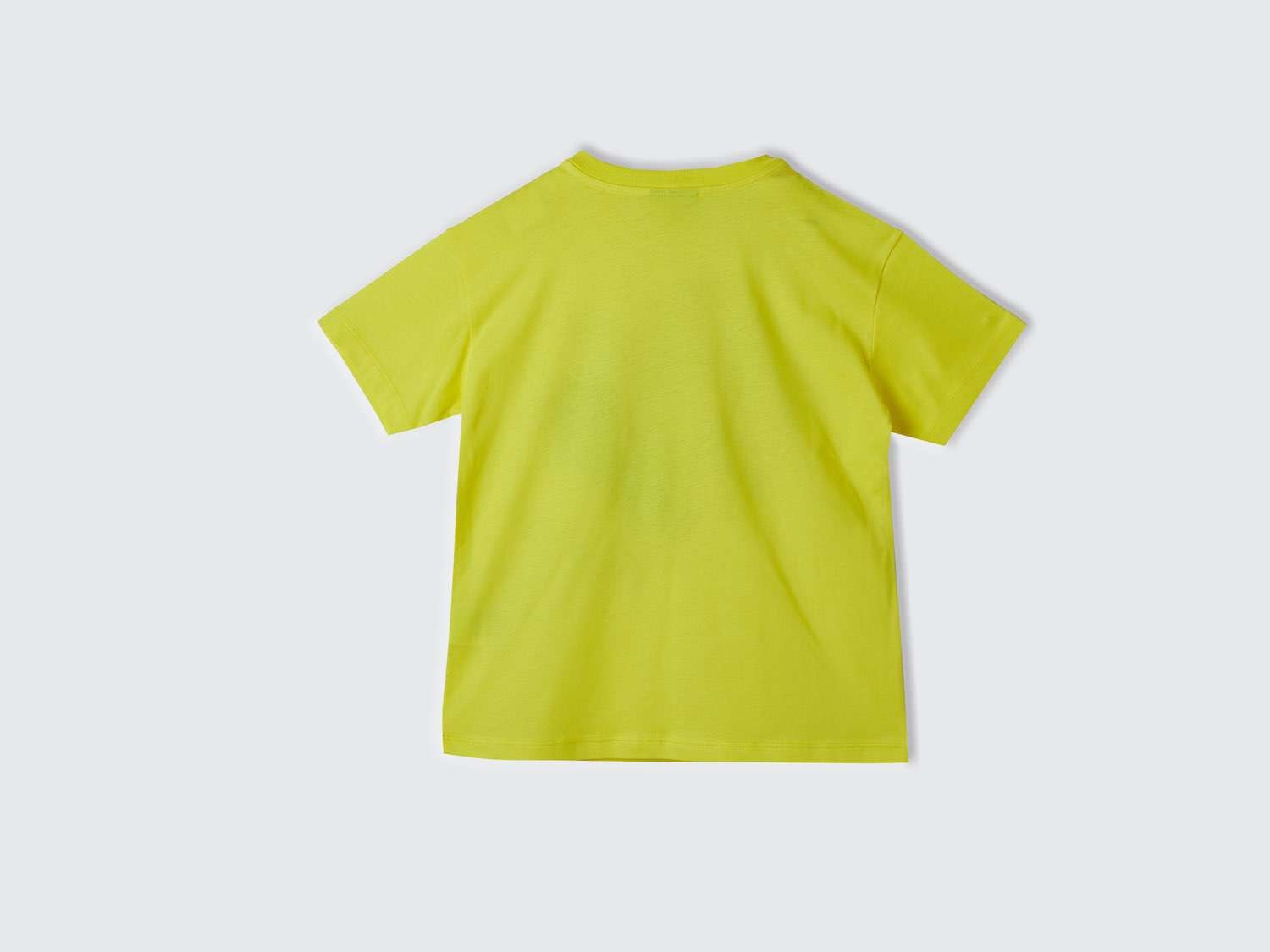 Benetton Erkek Çocuk Neon Sarı Garfield Baskılı Etek Ucu Logo Detaylı T-Shirt
