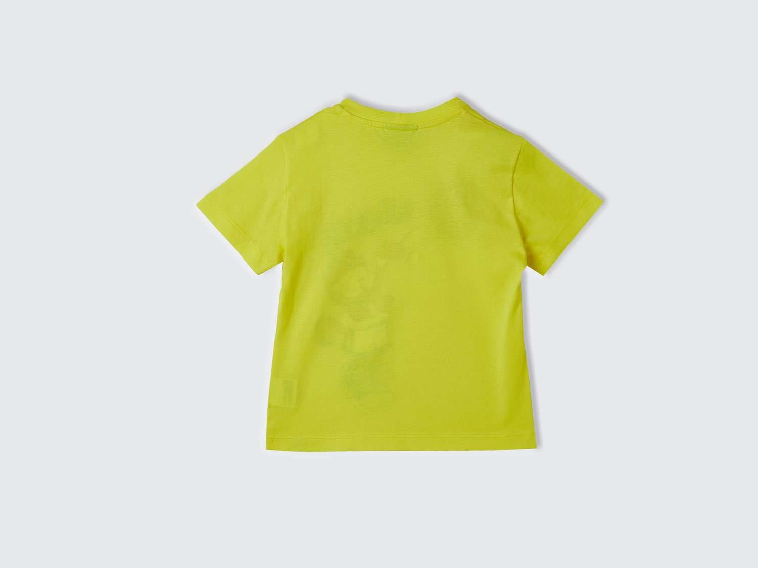 Benetton Erkek Çocuk Neon Sarı Önü Garfield Baskılı Rahat Kalıp Bisiklet Yaka T-Shirt