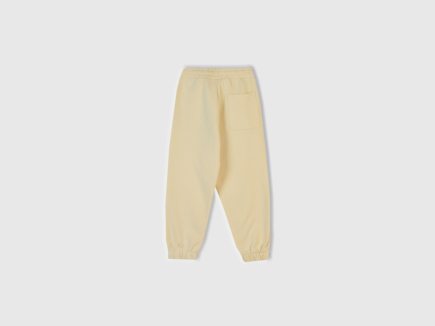 Benetton Erkek Bebek Krem Baskılı Beli ve Bileği Lastikli İpli  Eşofman Altı