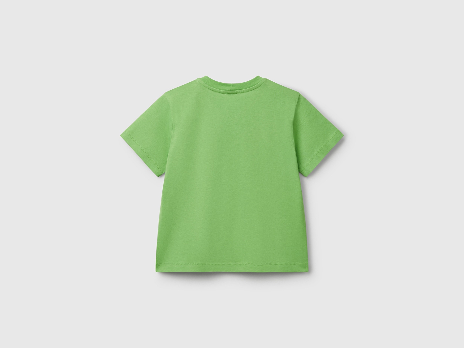 Benetton Erkek Bebek Fıstık Yeşili Fotoğraf Baskılı Bisiklet Yaka T-Shirt