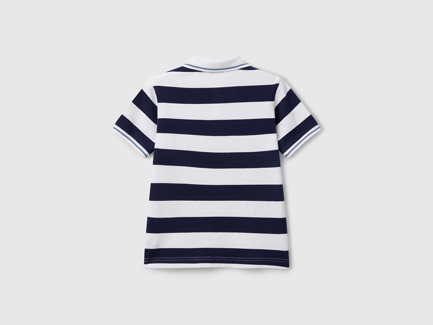Benetton Erkek Çocuk Lacivert Mix Çizgili Logo İşlemeli Polo T-Shirt