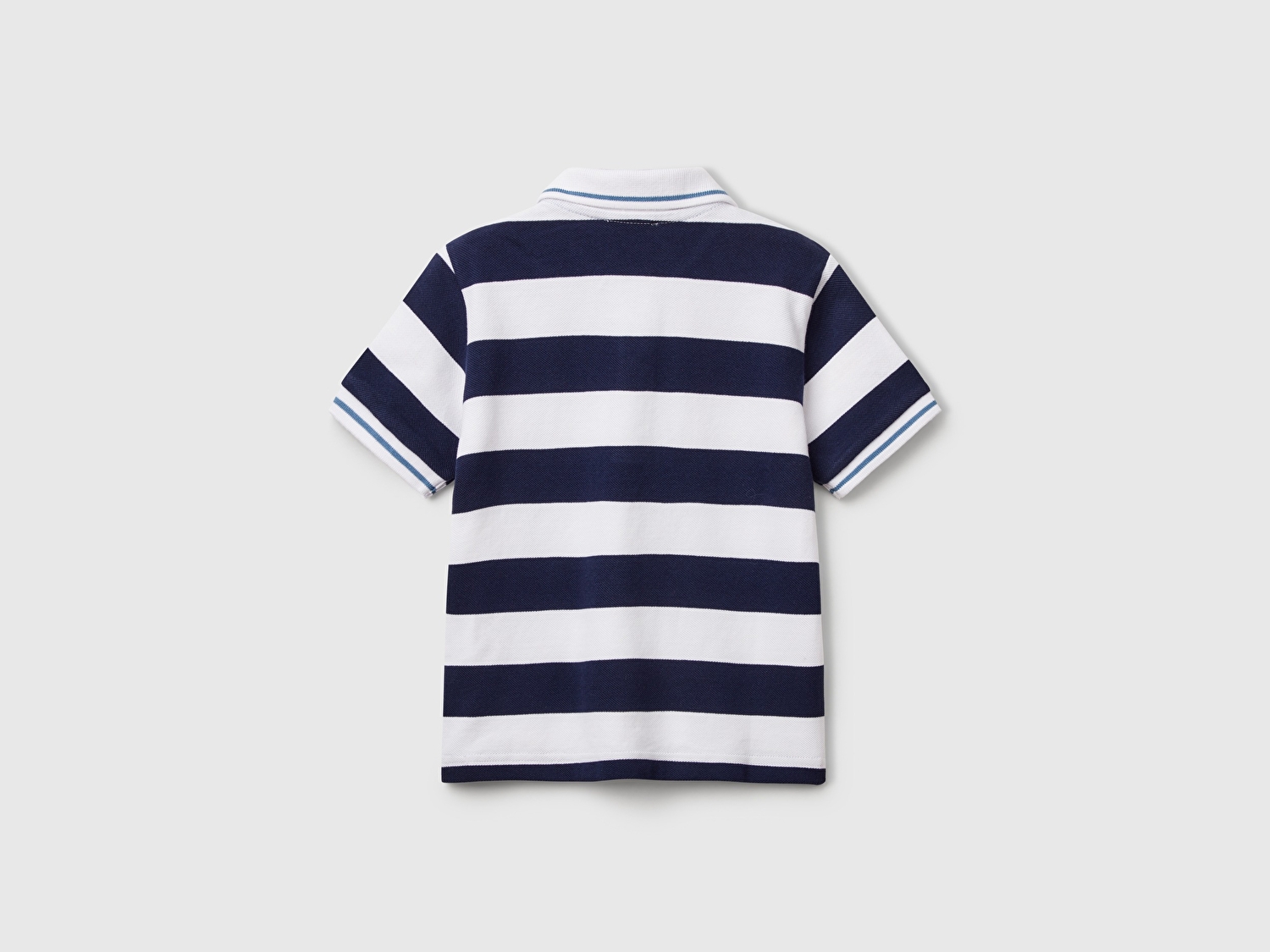 Benetton Erkek Bebek Lacivert Mix Çizgili Logo İşlemeli Polo T-Shirt