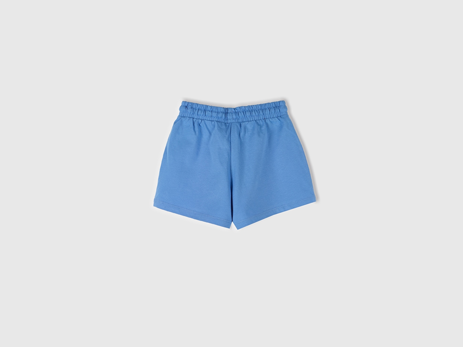 Benetton Kız Bebek Mavi Logo İşlemeli Beli İpli Şort