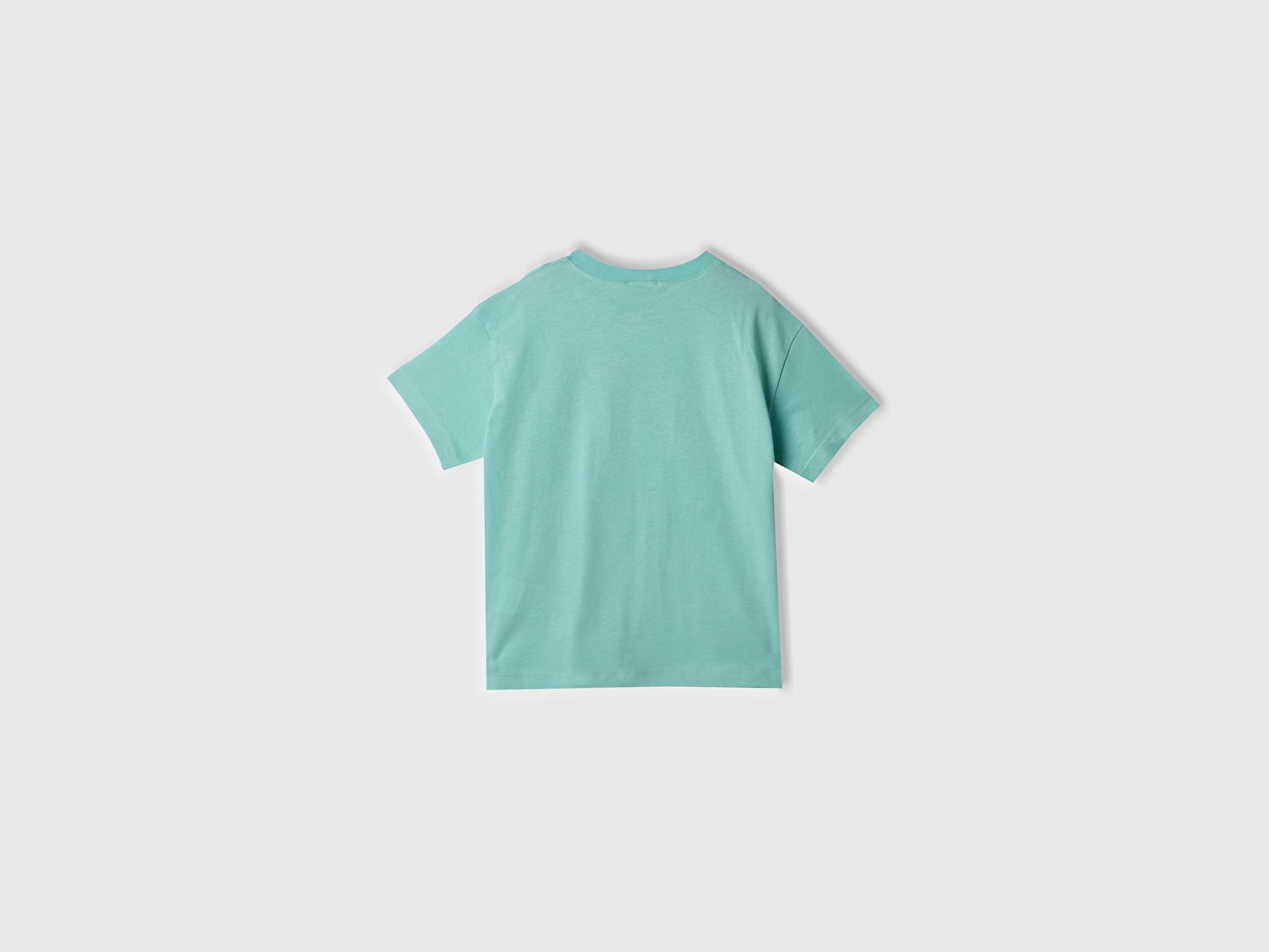 Benetton Erkek Çocuk Su Yeşili Benetton Logo Baskılı T-Shirt