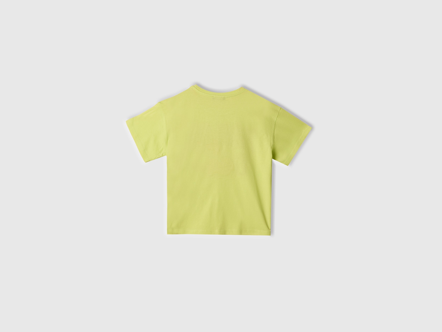 Benetton Kız Çocuk Sarı Önü Payet İşlemeli Baskılı T-Shirt