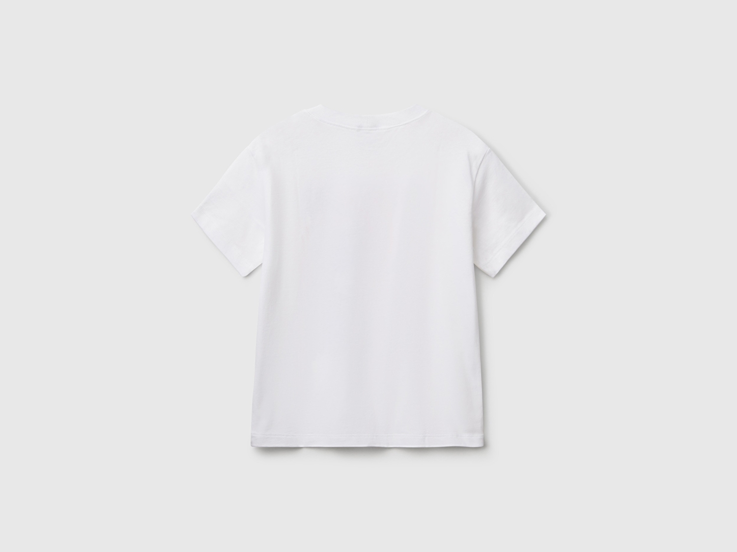 Benetton Erkek Çocuk Beyaz Slogan Baskılı T-Shirt