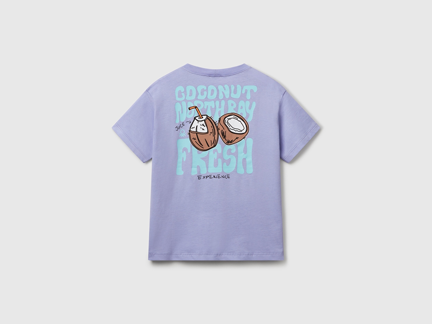 Benetton Erkek Çocuk Mor Slogan Baskılı T-Shirt