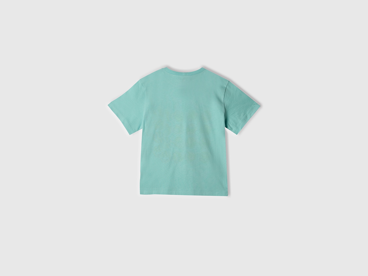 Benetton Erkek Bebek Su Yeşili Smiley World Baskılı Logo Etiketli T-Shirt