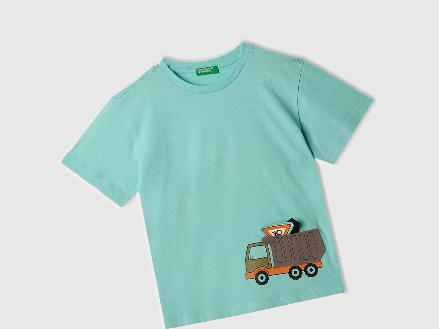 Benetton Erkek Bebek Su Yeşili 3D Baskılı T-Shirt