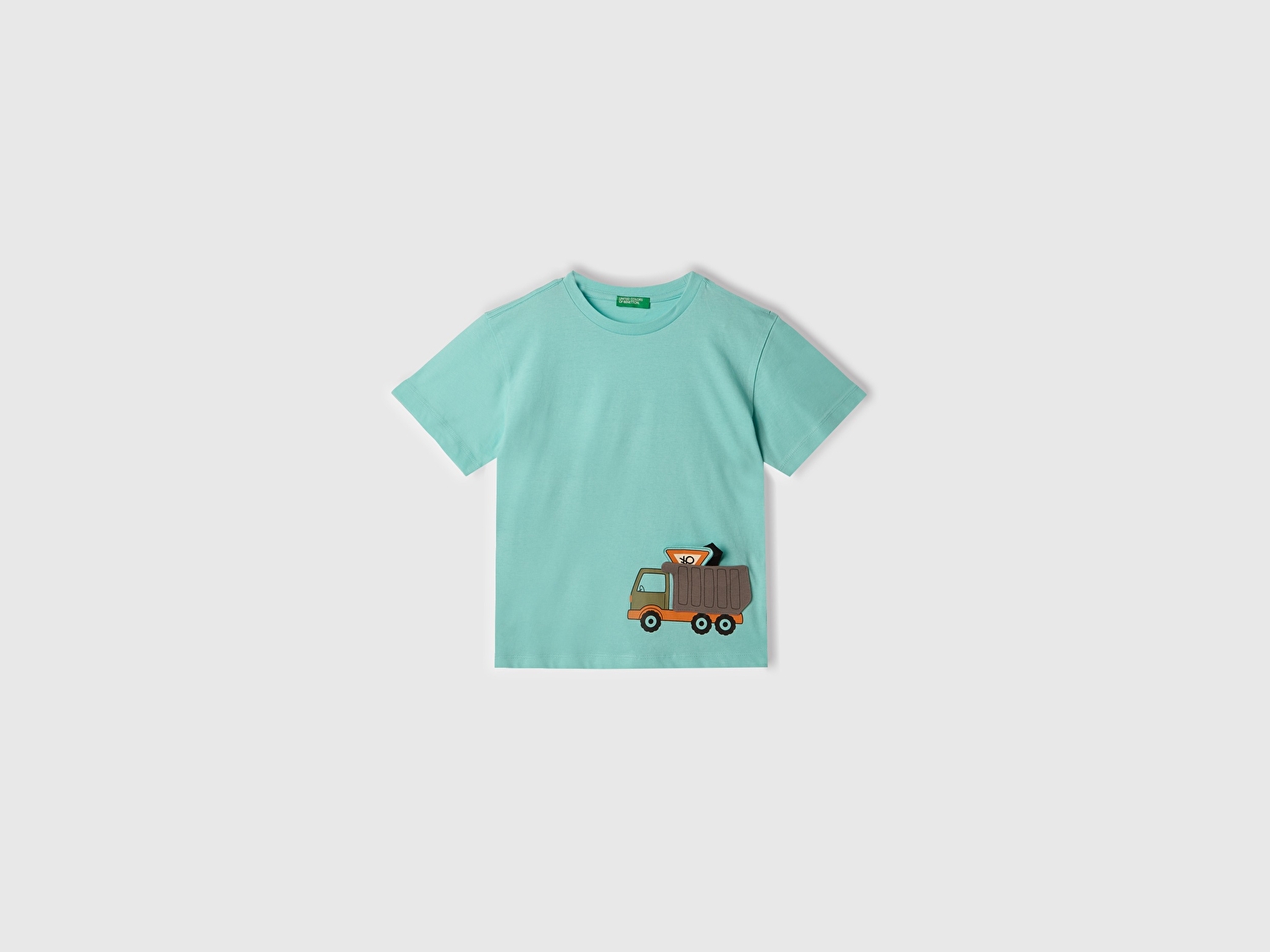 Benetton Erkek Bebek Su Yeşili 3D Baskılı T-Shirt