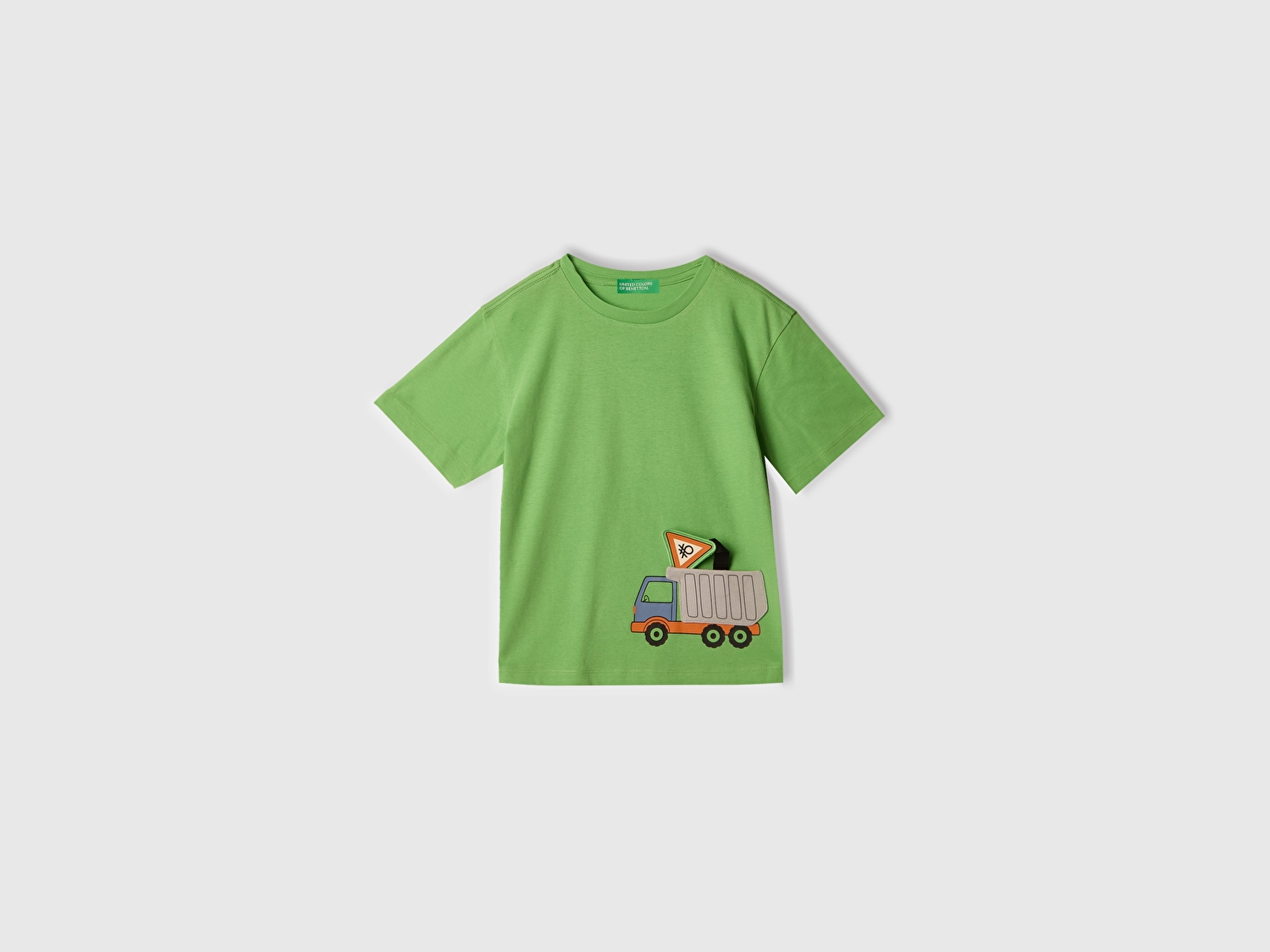 Benetton Erkek Bebek Fıstık Yeşili 3D Baskılı T-Shirt
