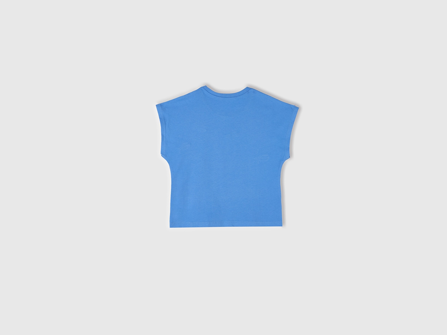 Benetton Kız Bebek Mavi Kroşe Detaylı Kimono Kollu T-Shirt