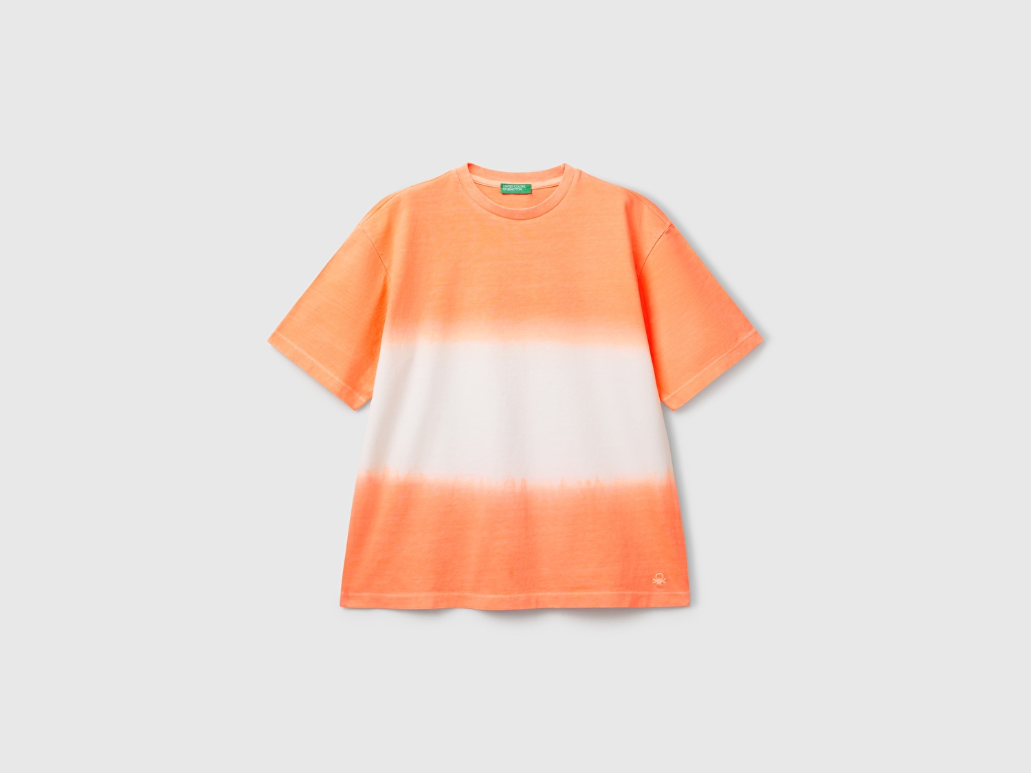 Benetton Erkek Çocuk Turuncu Batik Bisiklet Yaka T-Shirt