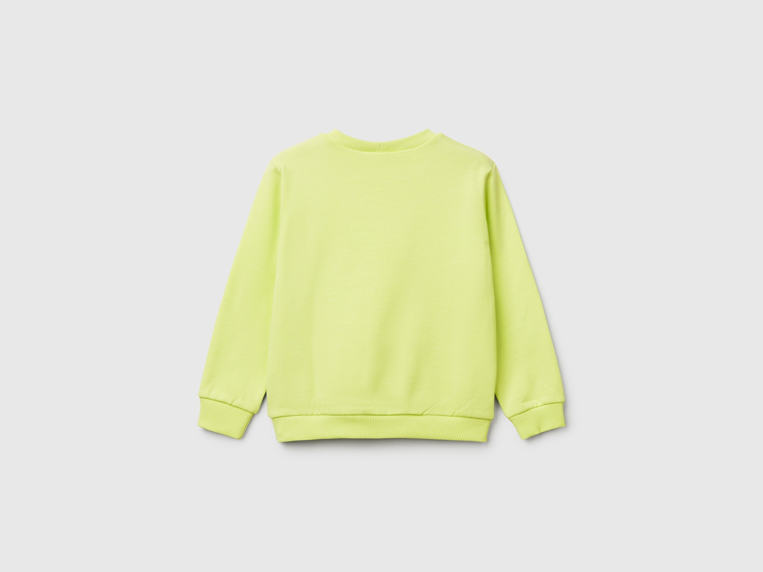 Benetton Kız Bebek Sarı Peanuts Baskılı Logo Etiketli Bisiklet Yaka Sweatshirt