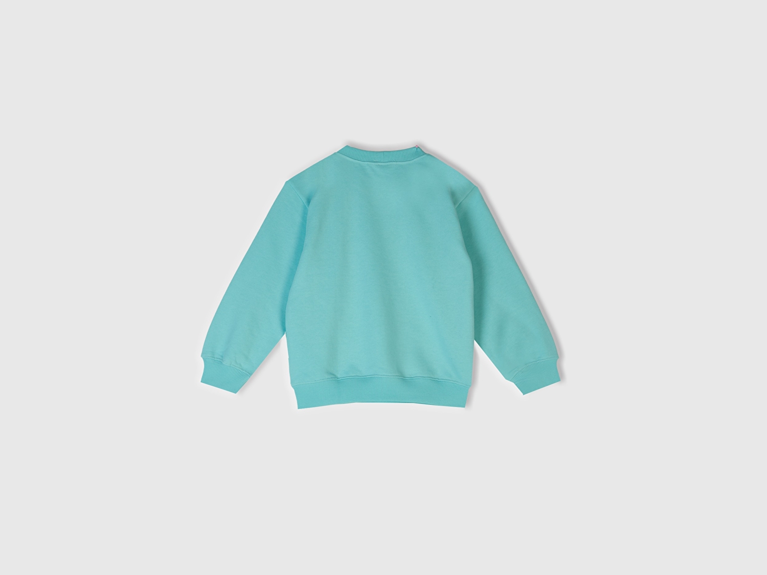 Benetton Erkek Bebek Su Yeşili Önü Baskılı Bisiklet Yaka Sweatshirt