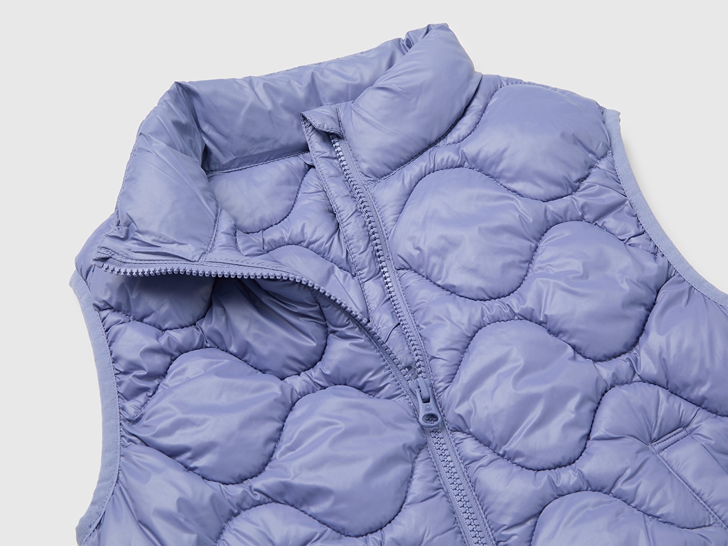 Benetton Kız Çocuk Mor Dolgulu Kapitone Şişme Cepli Yelek