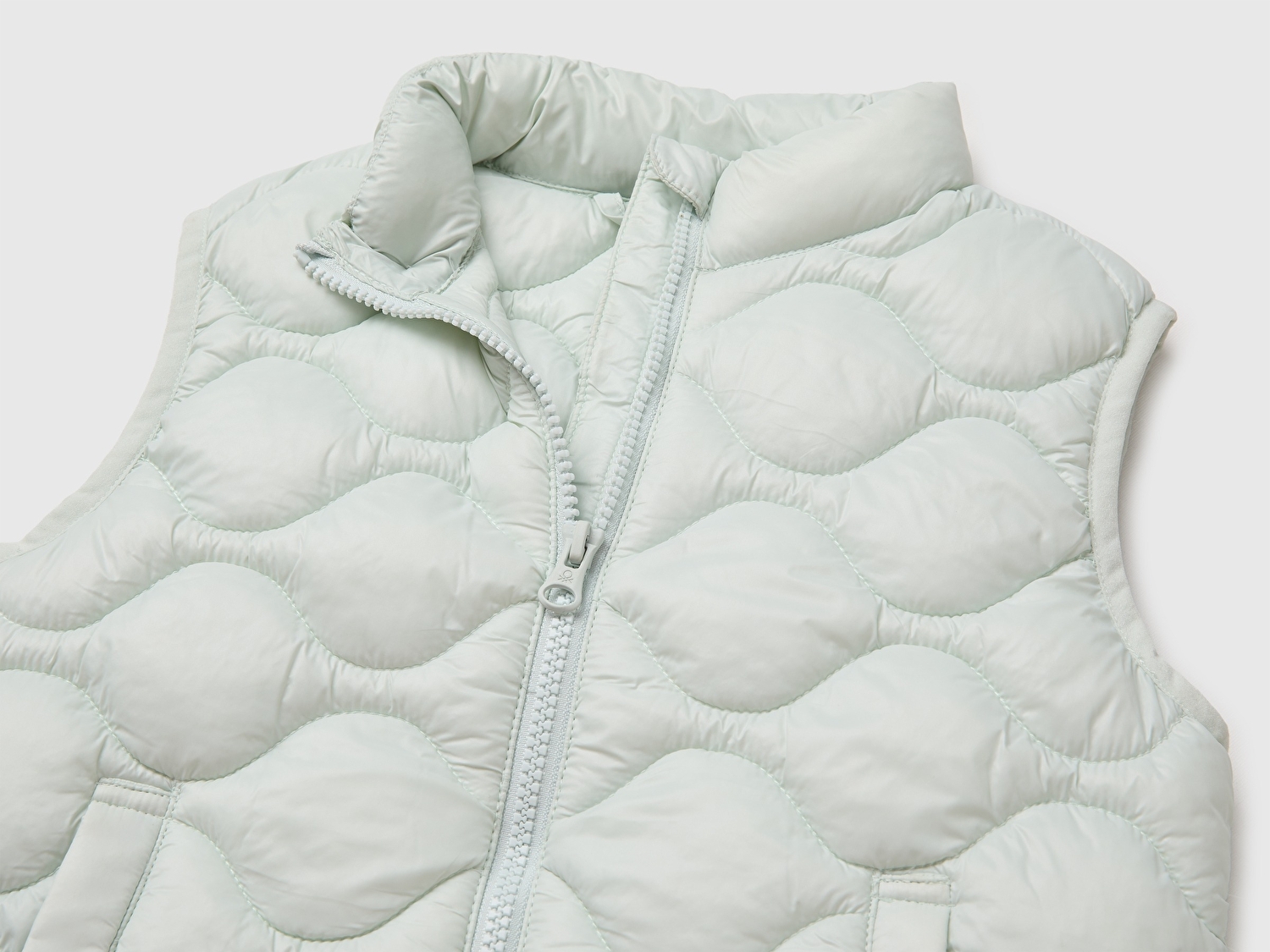 Benetton Kız Bebek Su Yeşili Dolgulu Şişme Cepli Yelek