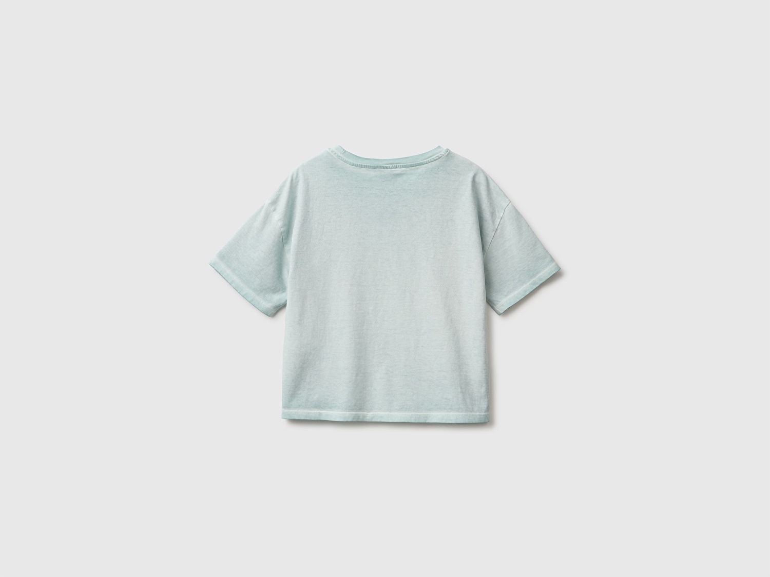 Benetton Kız Çocuk Açık Gri Lilo&Stitch Baskılı Kısa Kollu Tişört