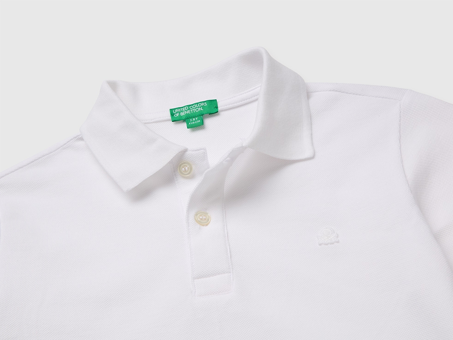 Benetton Erkek Çocuk Beyaz Kısa Kollu Polo Yaka Tişört