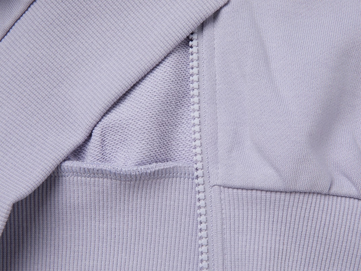 Benetton Kız Çocuk Lila Ribanalı Kapüşonlu Fermuarlı Sweatshirt