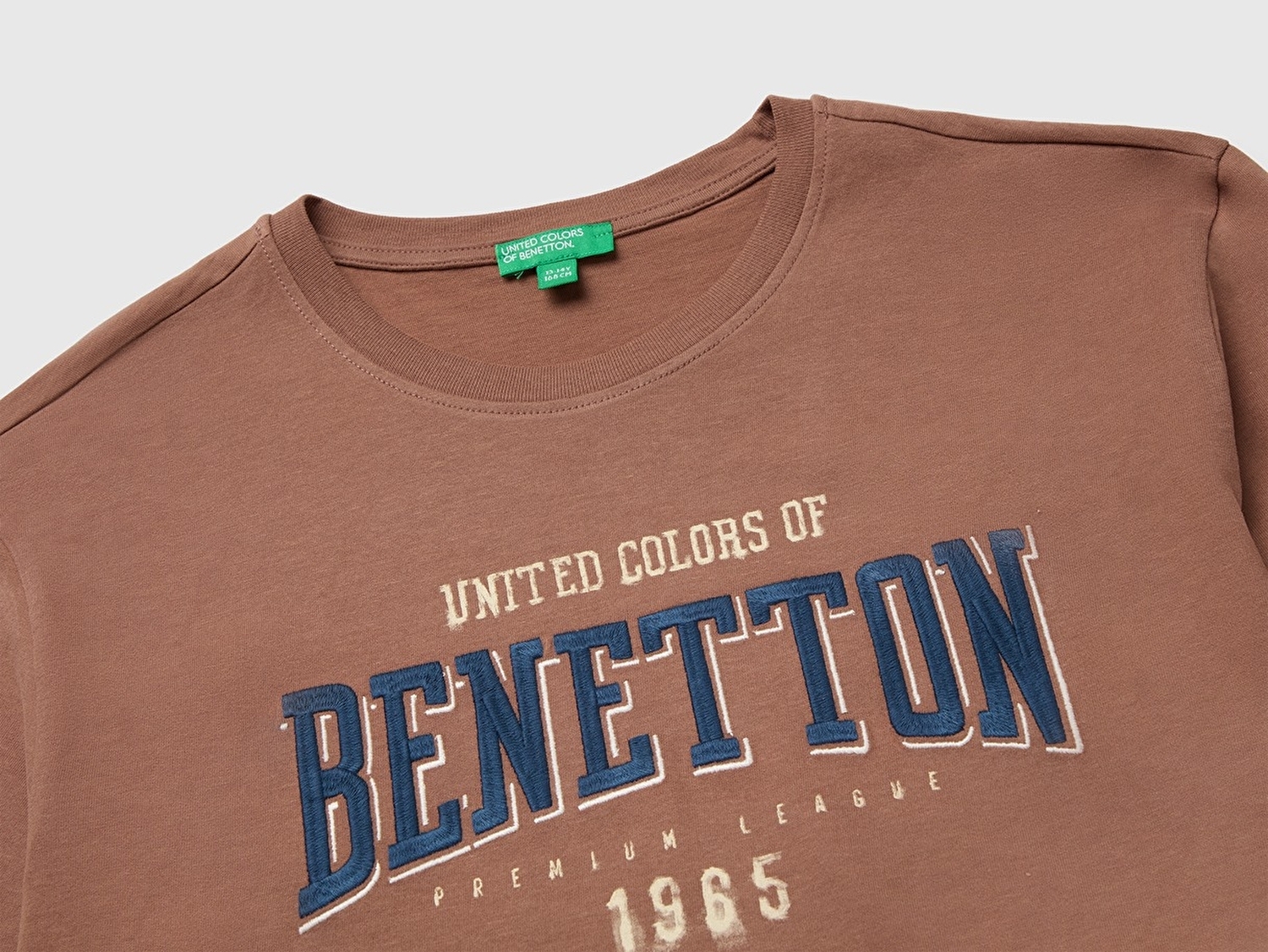 Benetton Erkek Çocuk Kahverengi Önü İşlemeli Uzun Kollu Tişört