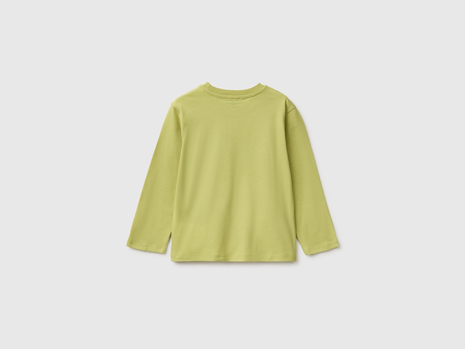 Benetton Erkek Bebek Fıstık Yeşili Önü Baskılı Uzun Kollu Tişört