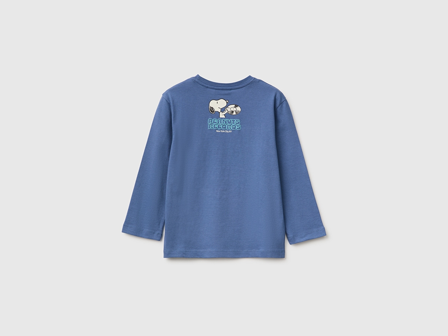 Benetton Erkek Bebek Mavi Önü Snoopy Baskılı Uzun Kollu Tişört