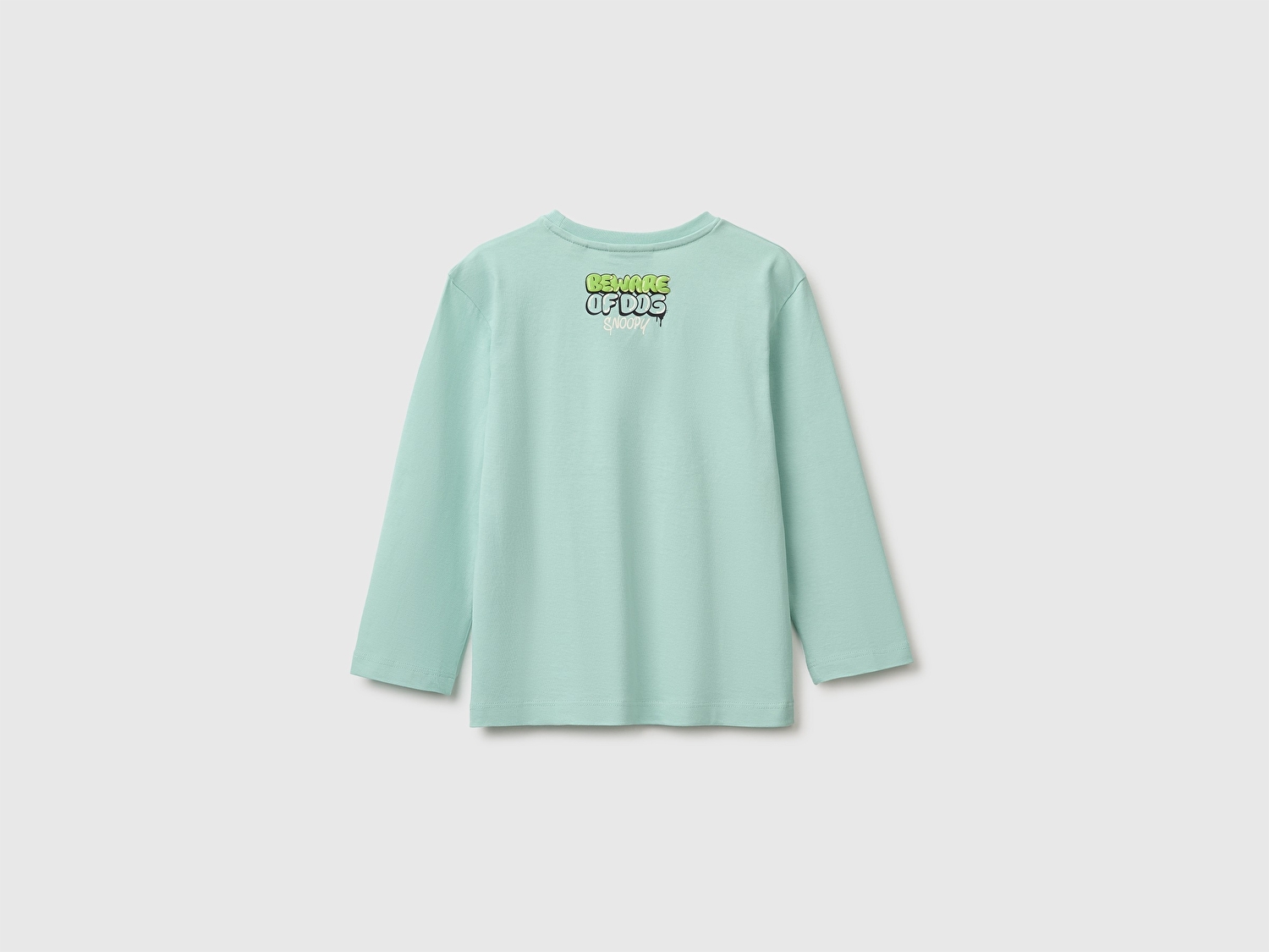 Benetton Erkek Bebek Açık Yeşil Önü Snoopy Baskılı Uzun Kollu Tişört