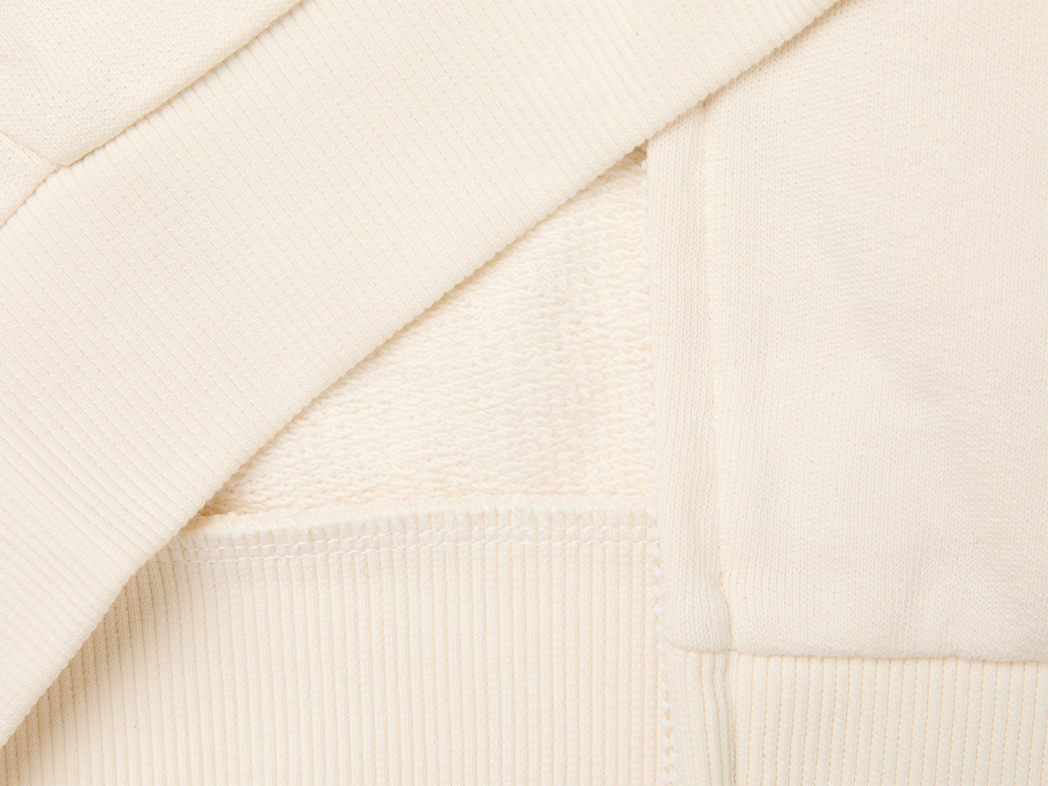 Benetton Kız Bebek Krem Önü İşlemeli Ribanalı Boğazlı Fermuarlı Dik Yaka Sweatshirt