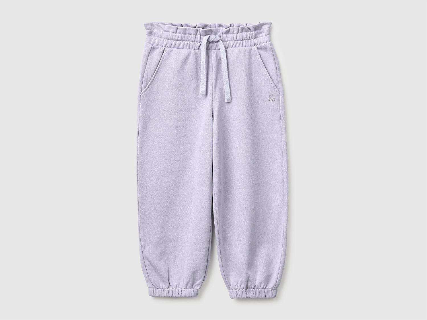 Benetton Kız Bebek Lila Logo İşlemeli İpli Eşofman Altı
