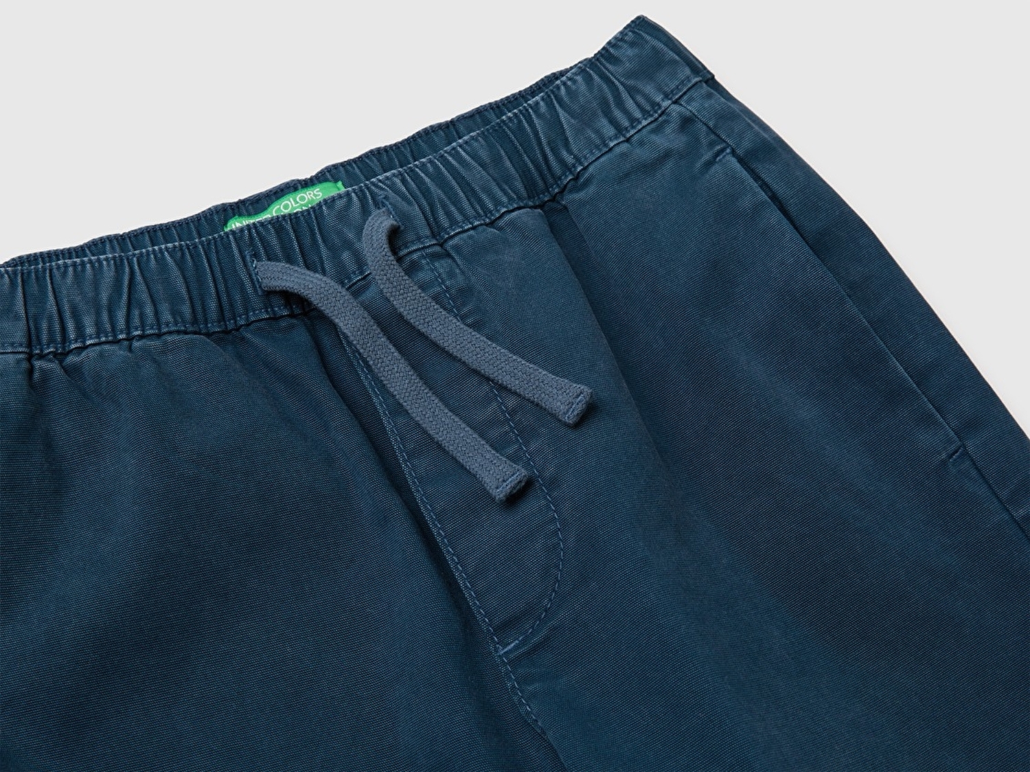 Benetton Erkek Çocuk Lacivert Logo İşlemeli Cepli İpli Pantolon