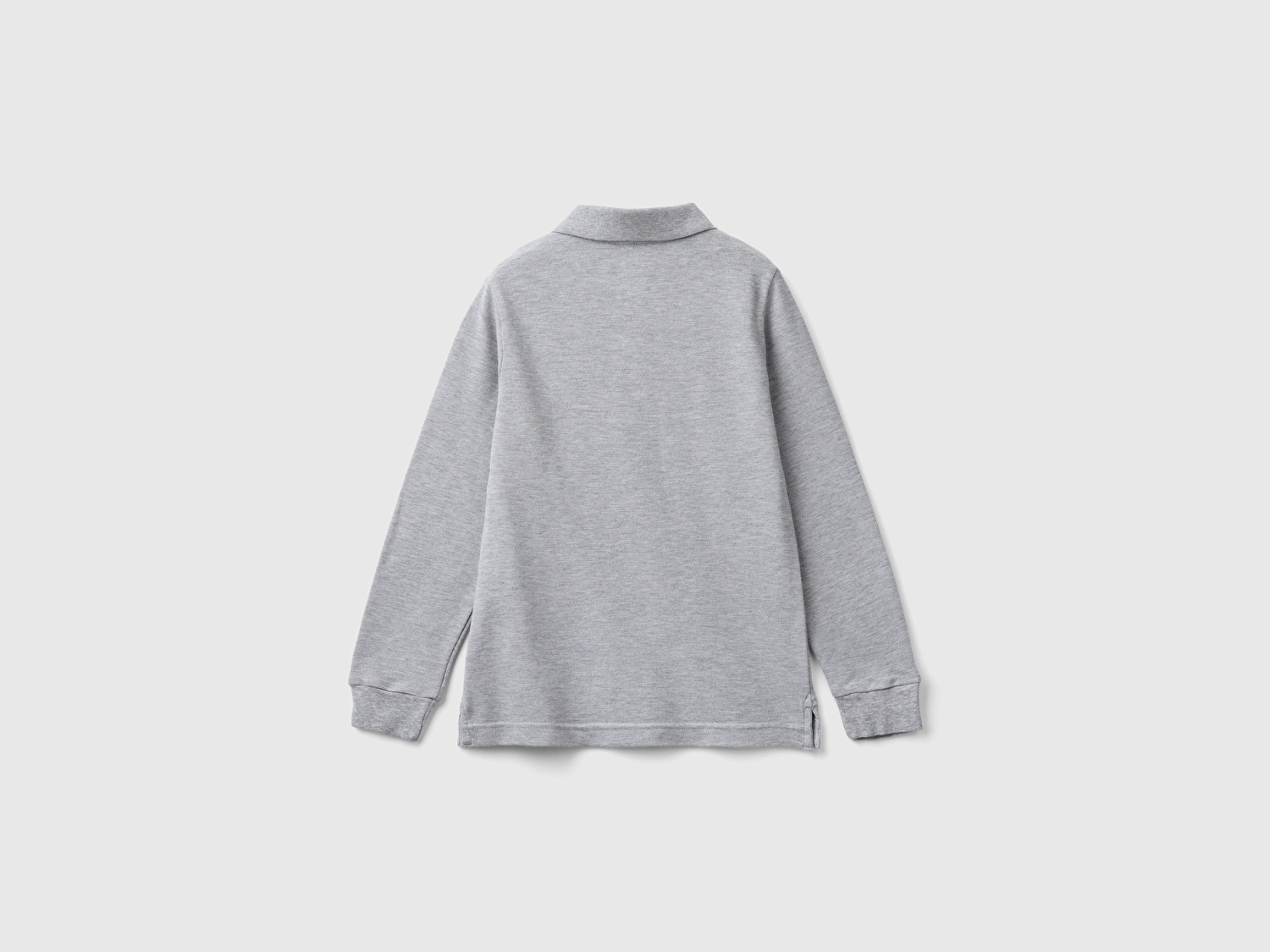 Benetton Erkek Çocuk Gri melanj Logolu Polo T-Shirt