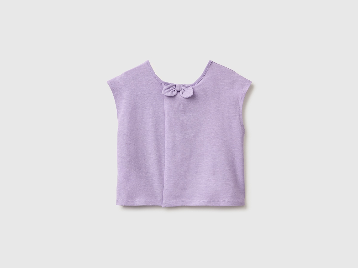 Benetton Kız Bebek Lila Arkası Fiyonk Detaylı Kimono Kollu T-Shirt