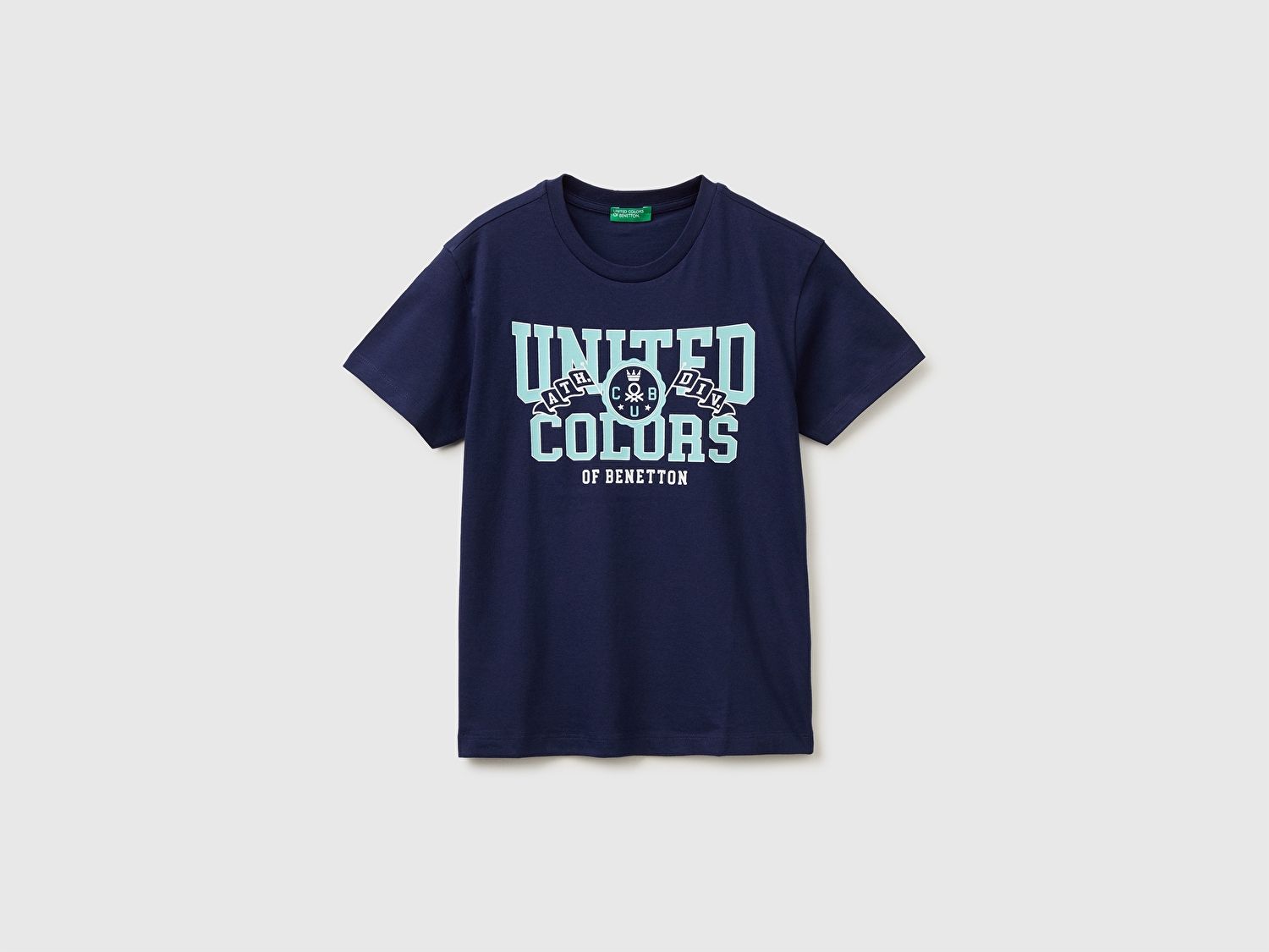 Benetton Erkek Çocuk Lacivert Logo Baskı Detaylı Relaxed Fit T-Shirt