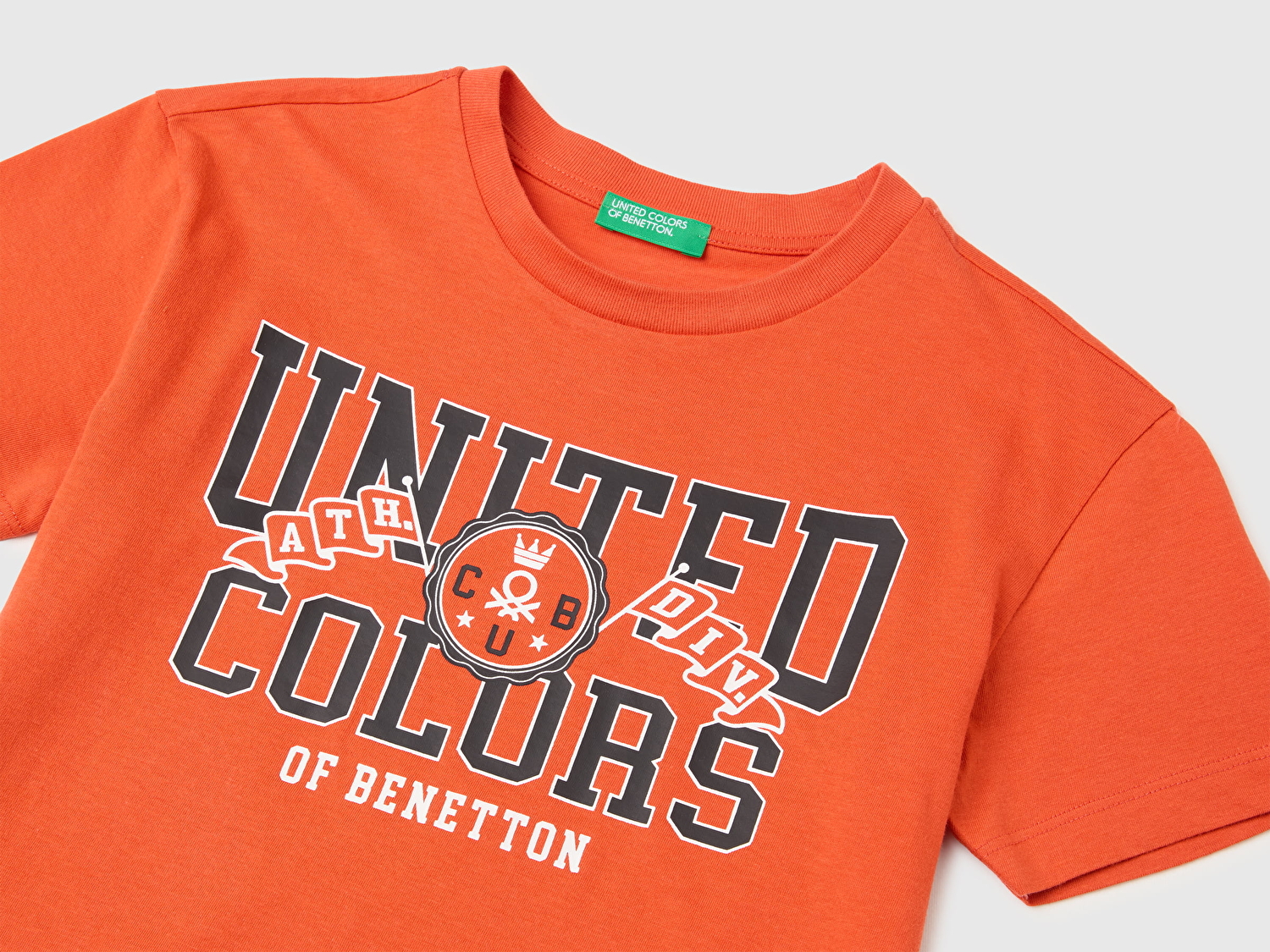 Benetton Erkek Çocuk Kırmızı Logo Baskı Detaylı Relaxed Fit T-Shirt