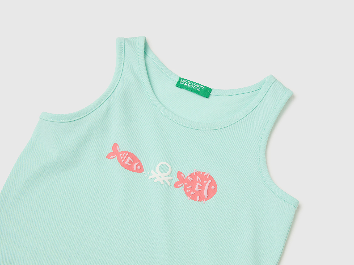 Benetton Kız Bebek Su Yeşili Kabarık Baskı Detaylı Regular Fit Atlet
