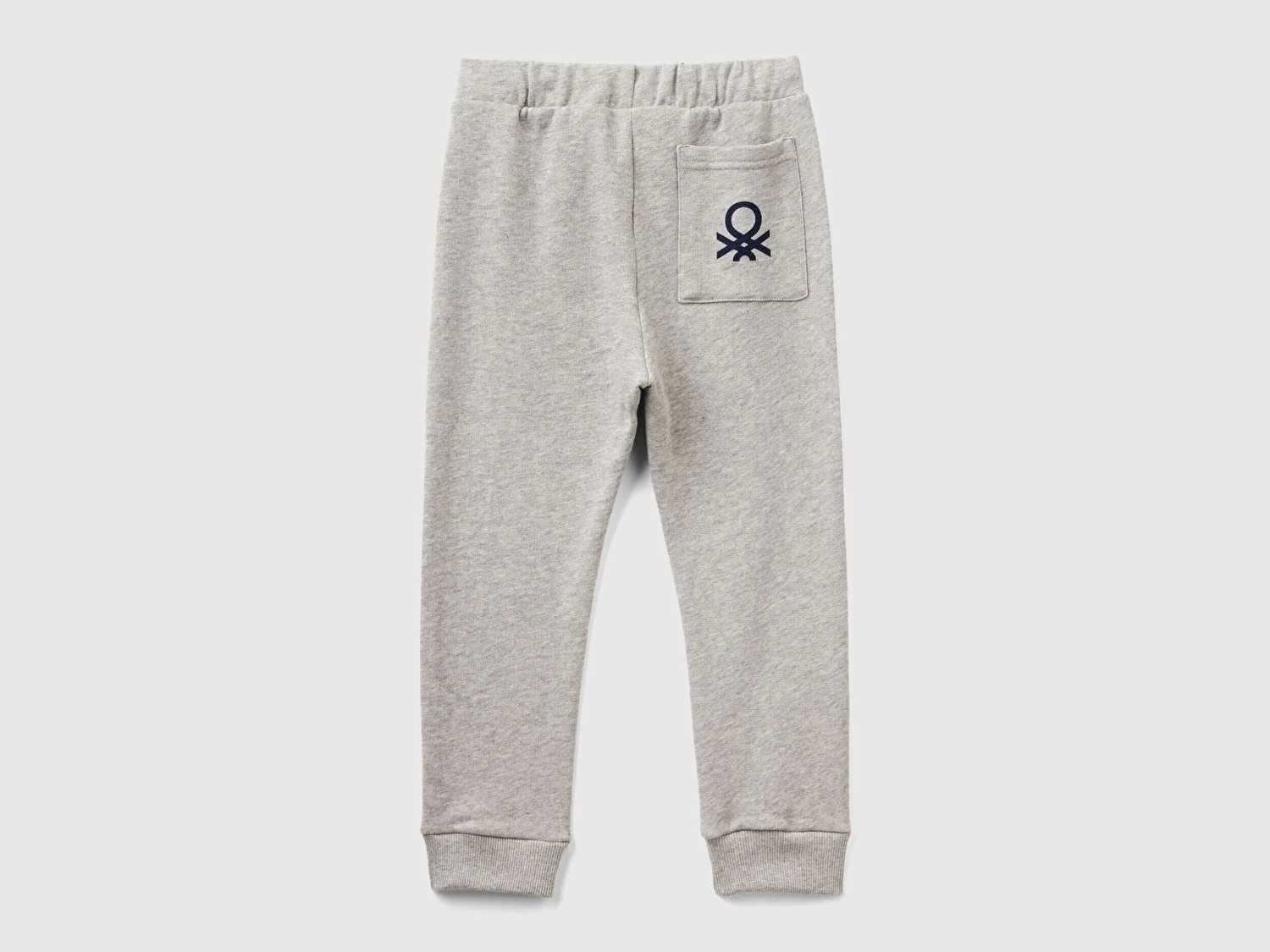 Benetton Erkek Bebek Gri melanj Arka Cebi Logo Eşofman Altı