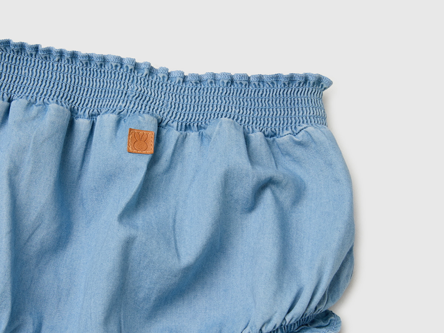 Benetton Bebek Açık Mavi Lego Detaylı Balon Kesim Denim Şort