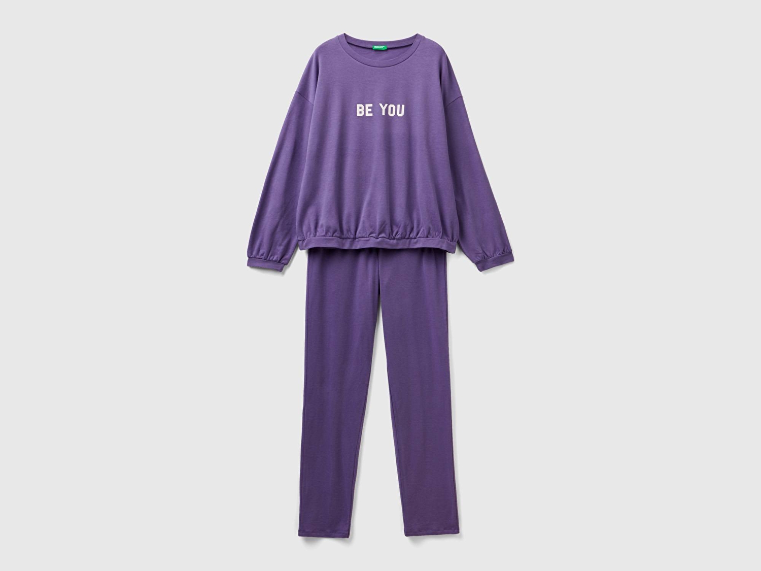 Benetton Kadın Mor Slogan Baskılı Pijama Takımı