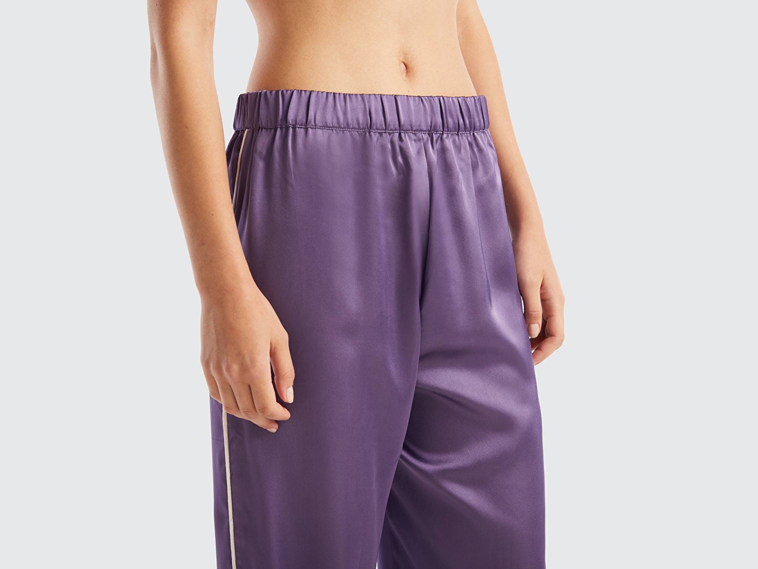Benetton Kadın Mor Saten Pijama Takımı