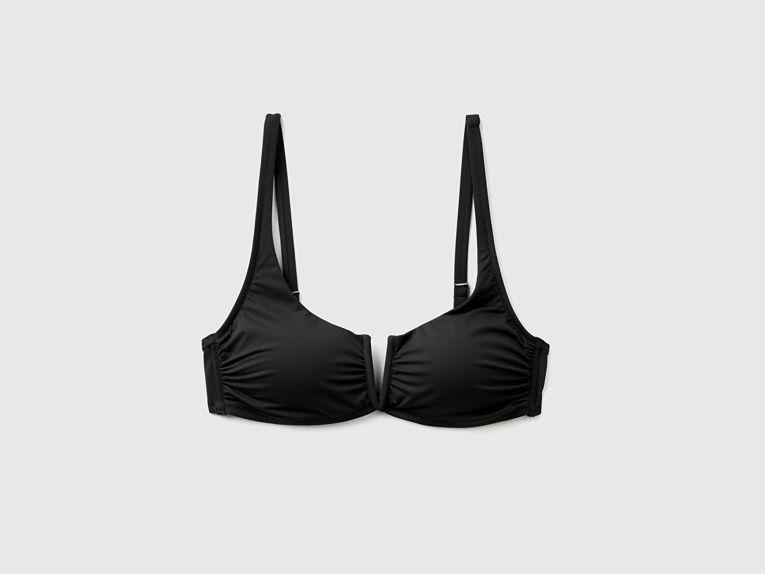 Benetton Kadın Siyah V Dekolteli Arkadan Bağlamalı Bikini Üstü