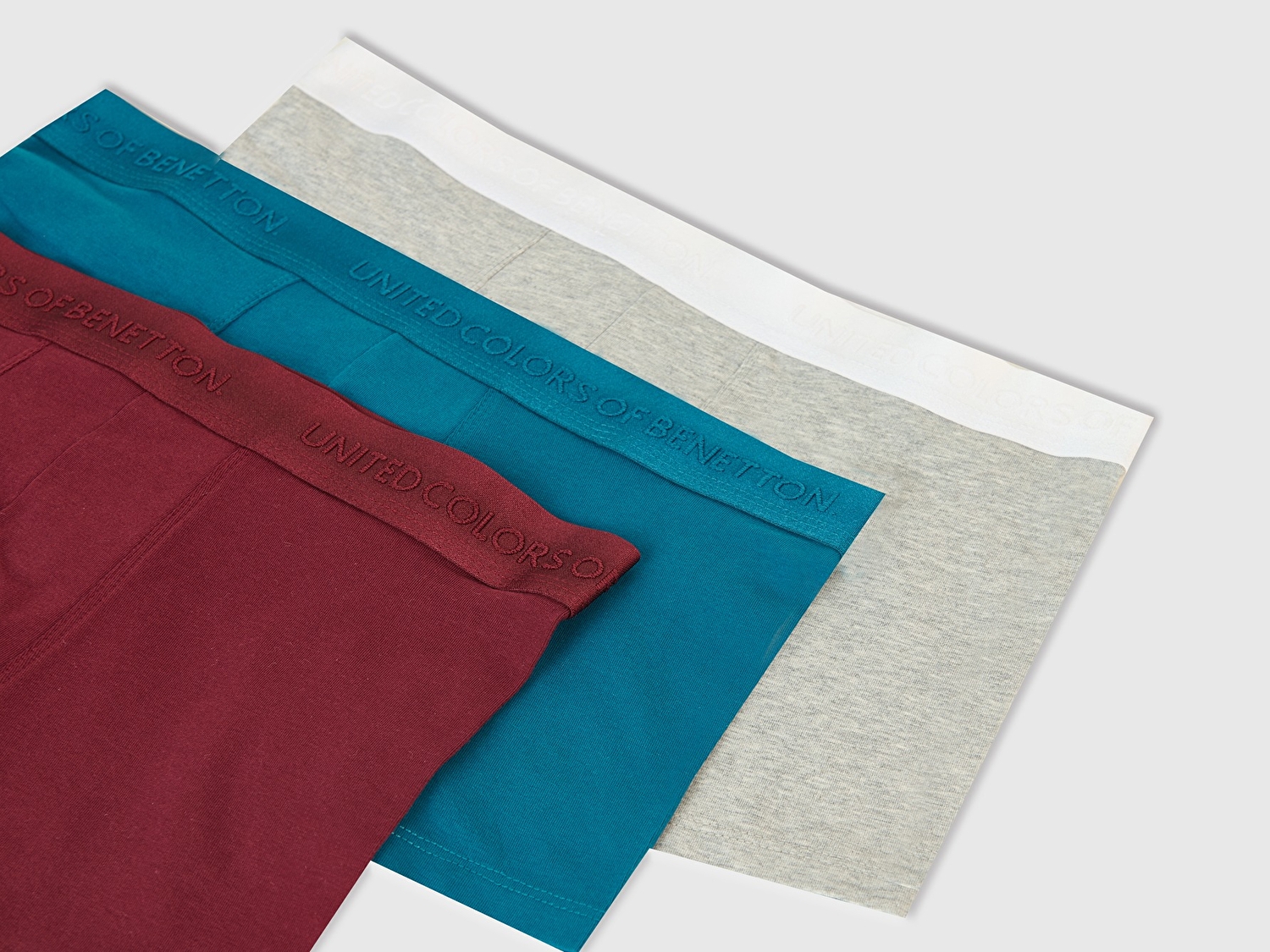 Benetton Erkek Bordo Pamuk Karışımlı Logo Bantlı 3'lü Boxer Seti