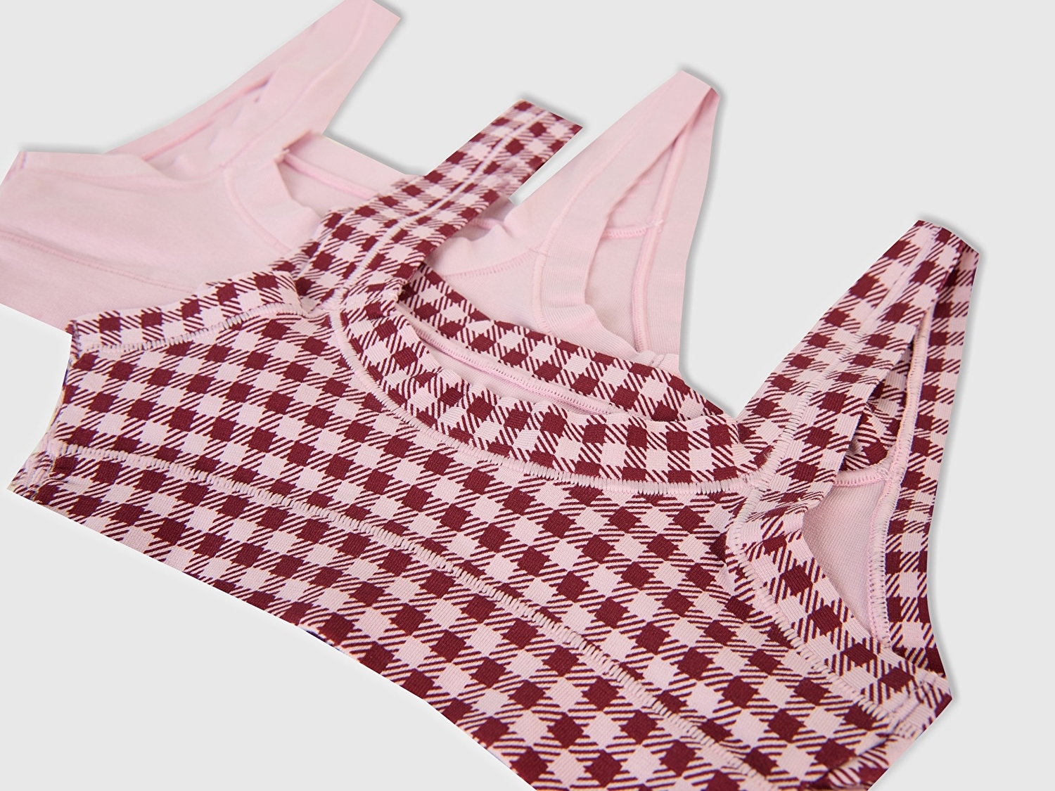 Benetton Kız Çocuk Pembe Düz Renk ve Desenli 2'li Bralet Seti